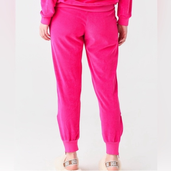 SUNDRY Zip Ankle Velour Jogger Sweatpants Hot Pink Size 3 Large - Picture 4 of 15